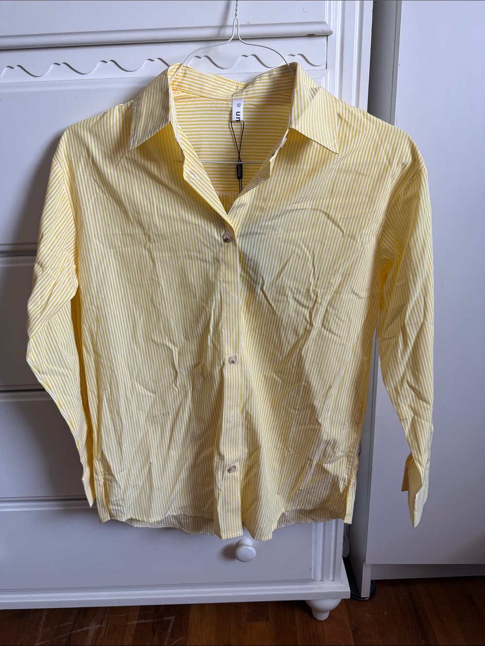 Yellow Striped Women’s Button-Down Shirt